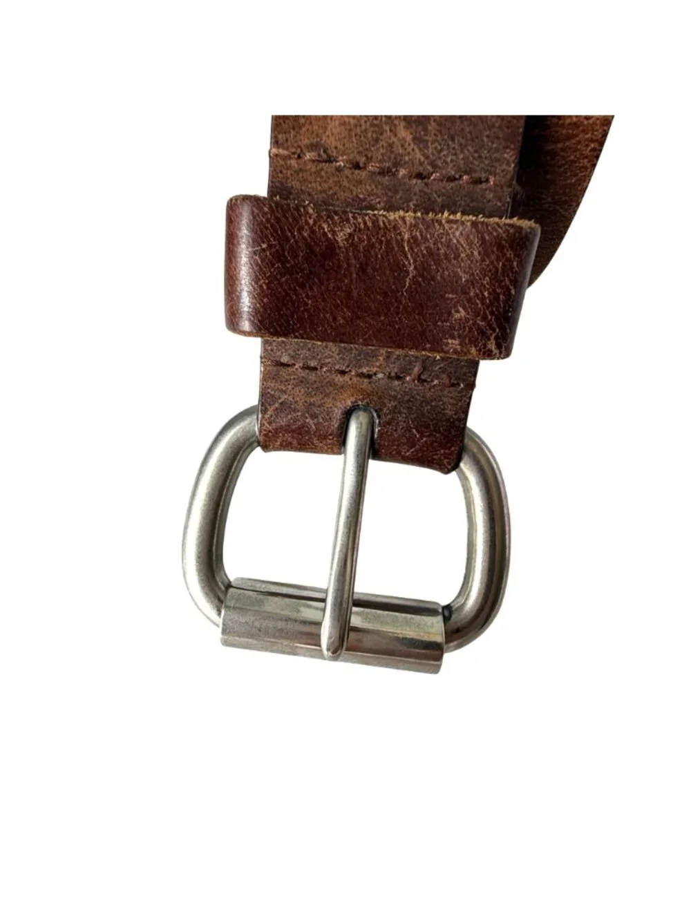 Cabelas Men's Leather Belt Sz 38 Brown Distressed Classic Cowboy Western